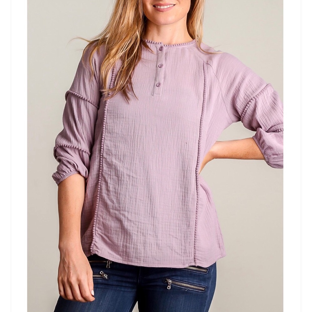 Lavender Henley Top
